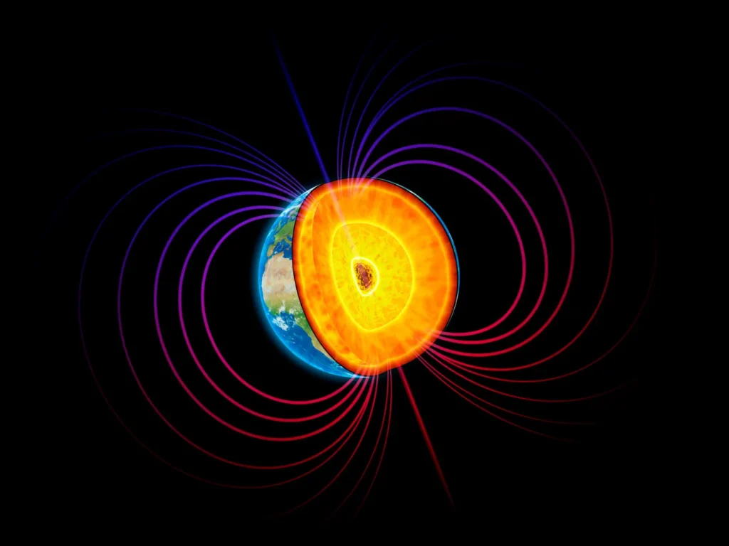 A graphic showing the earths core.